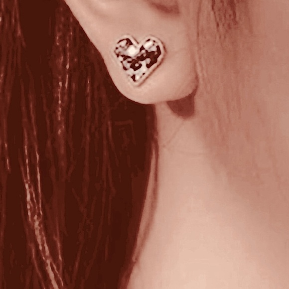 “Blue Sequin Heart” Dainty Tiny Mini Gold Love Valentines Sparkly Romance Studs - Picture 2 of 11